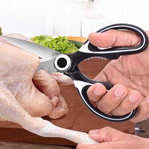 요리 가위 주방 안전캡 고급 스텐 가위 톱니칼날 캠핑가위 캠핑조리도구 닭고기가위 고기가위