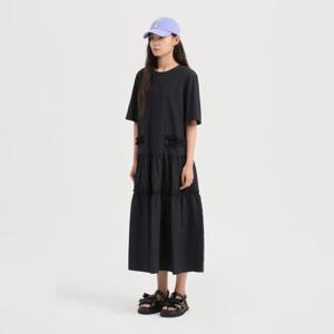 [롯데백화점]프릴 배색 반팔 롱 원피스 LF DAM25480