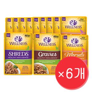 웰니스코어 인덜전스 고양이 주식파우치 습식사료 85g×6개 세트