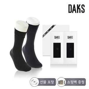 양말 신사 면스판 장목 무지 2족세트 DK24330