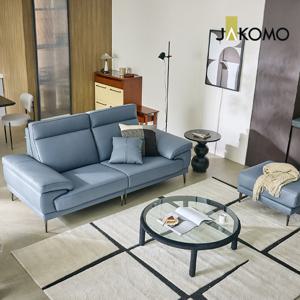 콘테 3인 럭스 통가죽 천연면피 소가죽 소파+스툴