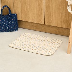 L 플라워 퀼팅 코튼 발매트 베이지 40x60