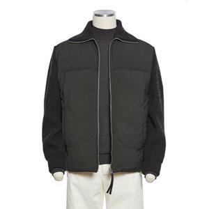 [롯데백화점][레노마캐주얼](구스다운점퍼)남성다운 프리미엄 구스 니트소매 다운점퍼(블랙) RPLMBU54A