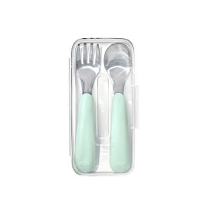 옥소 토트 유아용 스푼 포크 세트 - 오팔 그린