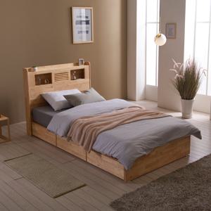 플랫 포커스 LED 고무나무 원목 수납침대 독립20T라텍스폼 SS,착불