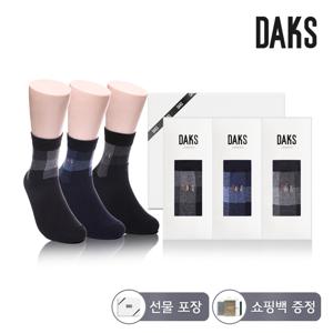 양말 신사 면스판 단목 링글사각 3족세트 DK24349