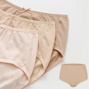 여성면팬티 면스판 베이직 맥시 삼각 팬티 3매입 세트