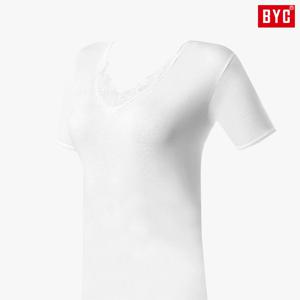 여성레이스런닝 순면 흰색반팔런닝 백색 엄마 할머니 예쁜