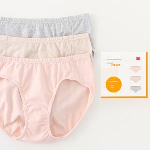 여성면팬티 40수 면스판 미디 베이직 삼각팬티 3매 세트