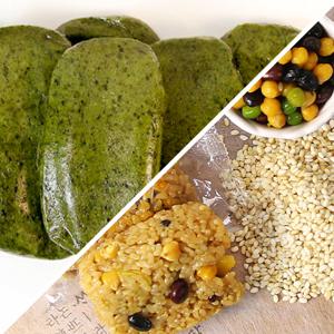 [1+1]현미 대추고 약밥 1kg + 쑥 인절미 1kg(1개씩개별포장)