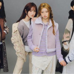 [KiiiKiii 착용] 니트 레이어드 랩 스카프_T258MSF237W