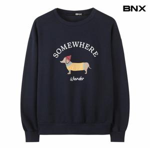 정상가:69,000원 ㅣ 닥스훈트 프린팅 기모 맨투맨 티셔츠 (BX4TS003L0)