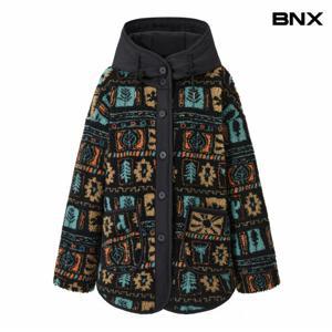 정상가:159,000원 ㅣ 보헤미안 부클 배색 후드 기모 자켓 (BX4JK013L0)