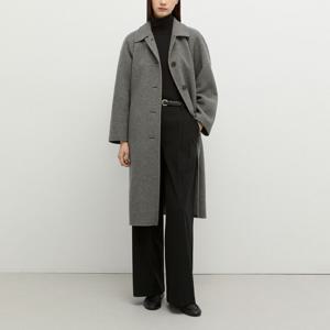 울 헤링본 싱글 롱 코트 SWHCTP41130