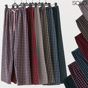 잠옷바지 가을 겨울 커플파자마 체크 여성 긴바지 홈웨어 파티 국산