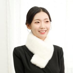 [최초가 12만원] 코펜하겐퍼 휘메일 양면 화이트 밍크머플러 국내제작(WMF102) 국내생산 본사직영