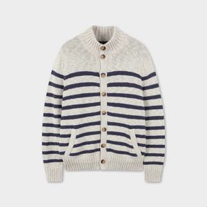 [정상가 590000원] 스트라이프 버튼 모크넥 가디건 (베이지) (BBWWMM8850ZFS)