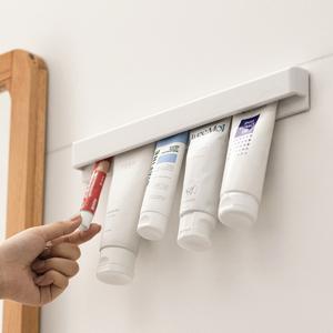 [1+1] 싹꽂아 공중부양 치약걸이 무타공 부착식 욕실 다용도 홀더