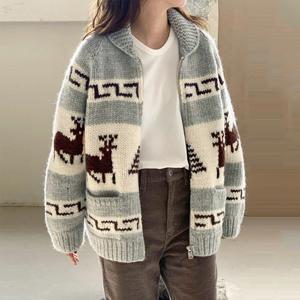 비커즈 노르딕 니트 집업