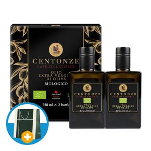 이탈리아 유기농 엑스트라버진 올리브오일 냉압착 올리브유 2병 선물세트(쇼핑백)