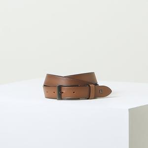 [인기신상] HJBE6E341W2_남성 브라운 로고장식 가죽 벨트
