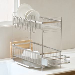 무디타 304 스텐 2단 물빠짐 무연마제 식기건조대 슬림형 / 설거지 건조대 올인원 패키지