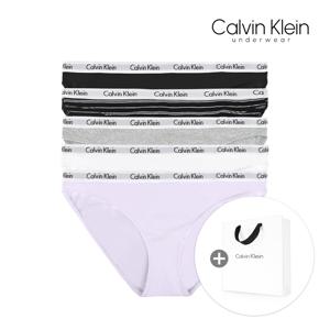 캘빈클라인 언더웨어 여자 팬티 5장 세트 속옷 면 QP2135O-066 쇼핑백(대)