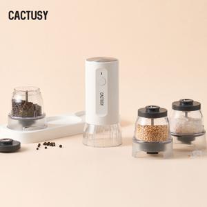 캑터시 원터치 전동 소금 후추 참깨 그라인더(본체+팟3P+트레이) CY-GM3100