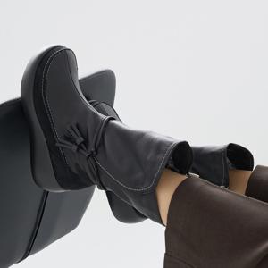 [브리치]  /  지쎄수제화 천연고트가죽 드렌  통굽 미들부츠