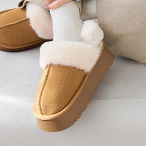 [브리치]  /  퍼안감 미토 플랫폼 털 뮬 슬리퍼 4.5cm