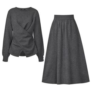 [롯데백화점]크로스 버튼 니트+롱 스커트 세트 PBINF5F1KT2141