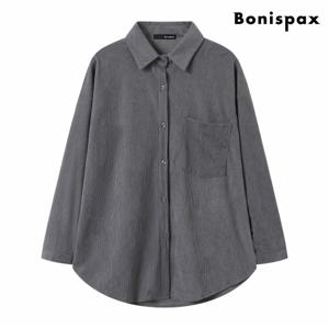 정상가:59,000원 ㅣ 코듀로이 베이직 카라 루즈핏 셔츠 (XP4BA050L0)