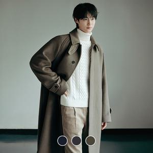 지오다노 남성 겨울 오버핏 울/캐시미어 발마칸 롱 코트 075923