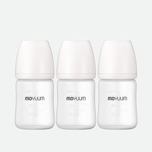 실리콘 코팅 노꼭지 유리 젖병 150ml 트리플팩