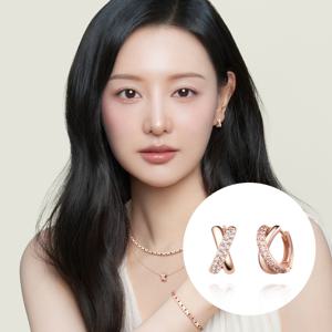 [김지원 착용/ 크로싱 14K 원터치 큐빅 귀걸이 SA24C31F