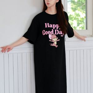 [엘브랜드] 면100 해피 체리 반팔 롱원피스