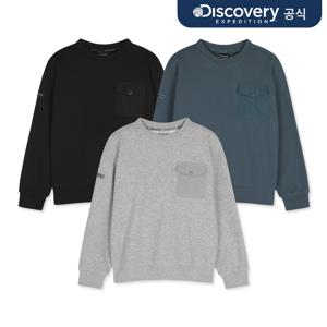 [디스커버리]?키즈 포켓 포인트 기모 맨투맨 3종 택1