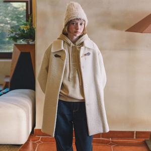 [정가529,000]가죽 장식 부클 하프 코트 OW5XHA580