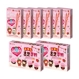 스트로베리 뺴뺴로x6개 +ABC초코쿠키x2개