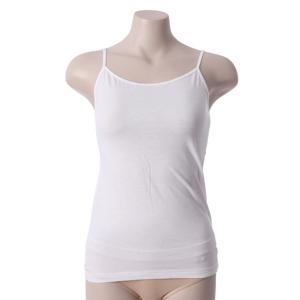 엘르이너웨어 여성 화이트 60수 면스판 끈런닝EBWRNR21WH