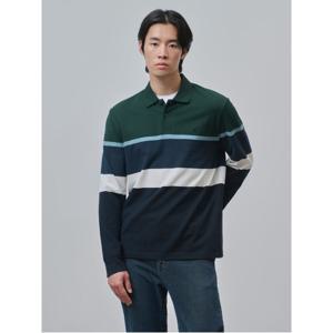 컬러블럭 피케 칼라넥 티셔츠 - 그린 (BC4841C09M)