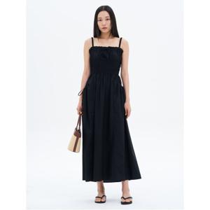 셔링 롱 원피스  블랙 (355771LY15)