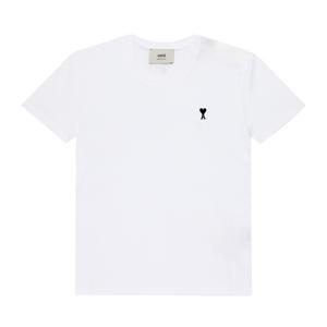 AMI HTS346 724 100  드 꾀흐 스몰 하트 로고 남성 반팔티