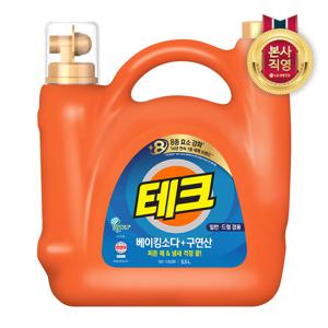 테크 베이킹소다+구연산 실내건조 액체세제 일반드럼 대용량 5.5L