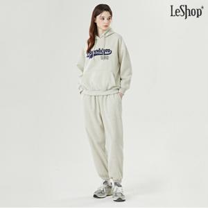 정상가:99,000원 ㅣ 기모 레터링 후드 티셔츠 밴딩 조거 팬츠 셋업 (DO4OW001A)