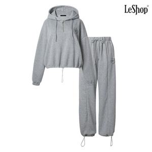 정상가:99,000원 ㅣ 기모 후드 스트링 티셔츠 밴딩 스트링 롱 팬츠 셋업 (DO4OW002A)