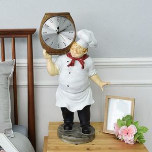 퍼블릭아트 요리사 장식 시계 테이블시계 스탠드시계 인테리어시계 알림탁상시계