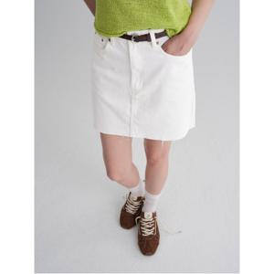 데님 미니 스커트 - 화이트 (165827APK1)