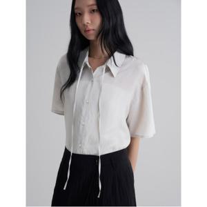 글로시 반소매 셔츠  라이트 그레이 (115865BY32)