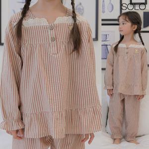 여아동 곰돌이 잠옷 줄무늬 아이 초등 학생 키즈 어린이 주니어 파자마 국내산